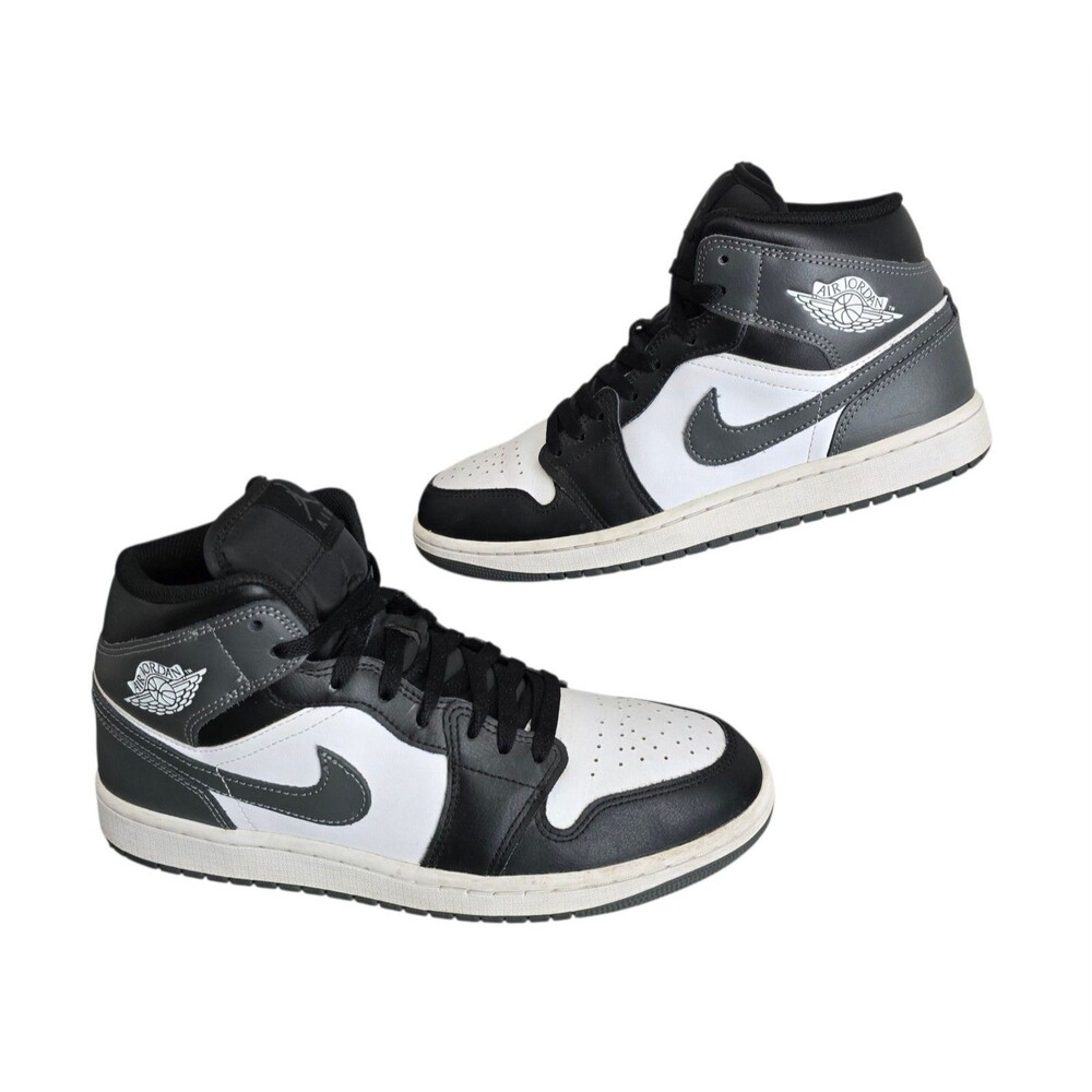 Nike Air Jordan 1 Mid Shoes Mens Size 10 Black Iron Grey White DQ8426-001